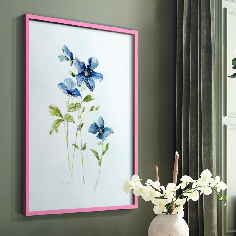 Blue Wonders I, reproduction encadrée - bois massif, Rose, H 10 po x l 8 po