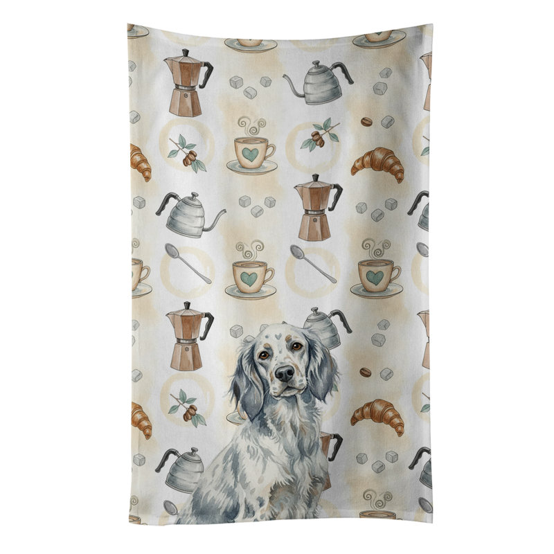 Serviette de cuisine Coffee Bar, Setter anglais bleu Belton