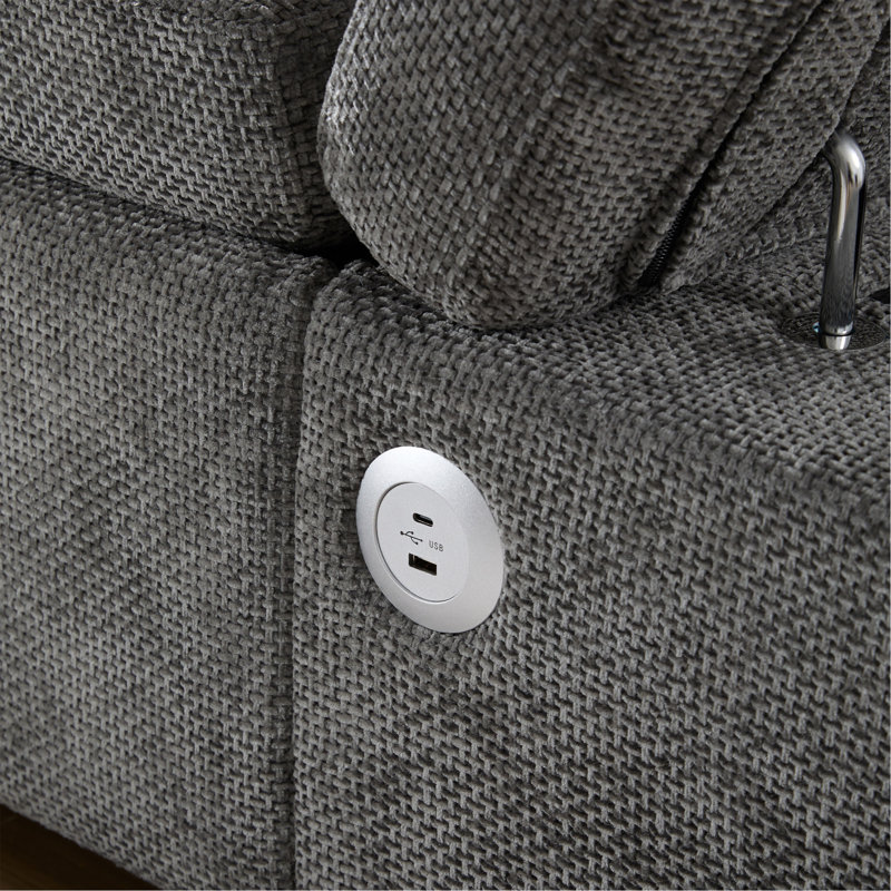 [VIDEO] 107'' Modular Sectional Pull-Out Sofa, Gray