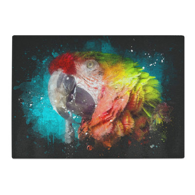 Tempered Glass Rainbow Macaw Parrot Chopping Board