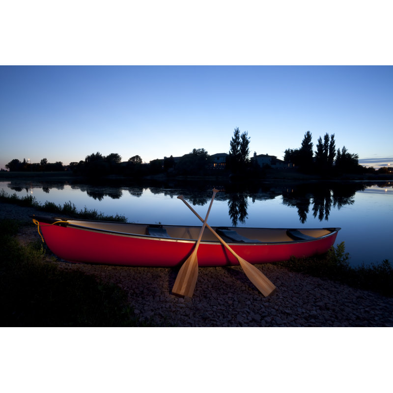 Red Canoe - Wrapped Canvas Print, 51cm H x 76cm W x 3.8cm D