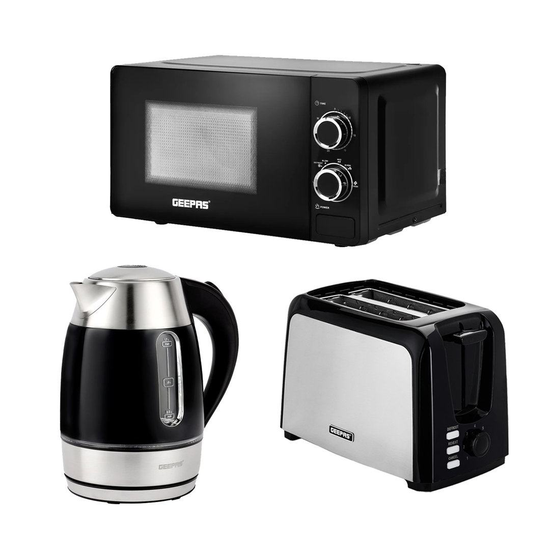 Geepas 2 Slice Bread Toaster, 1.7L Kettle & 20L Manual Microwave Set - Image 7