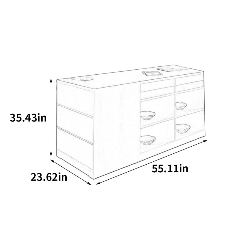 Vitrine Fashion, H 35,43 po x l 55,11 po x P 23,62 po