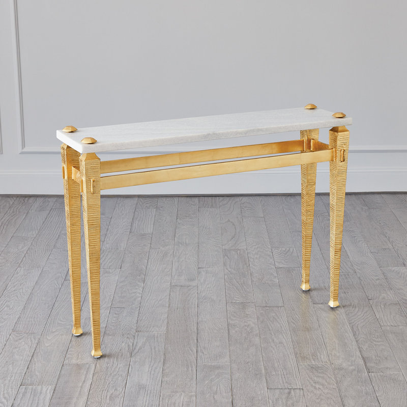 Roman Console, White Top/Gold Leaf Base