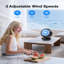 Desk Fan, 24Db Quiet Fan For Bedroom, 100° Adjustable Tilt And 70° Oscillating, 3 Speeds, Electric Table Fan Black-Red