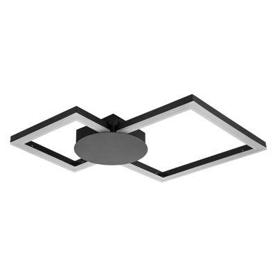 Miles Bathroom Double Square Built-in, Integrated LED Modern Ceiling Flush Light - IP44, 44x44x5cm, 3,000K Neutral white
