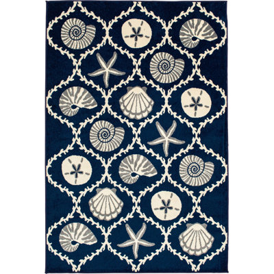 Tapis intérieur / extérieur bleu Arine
