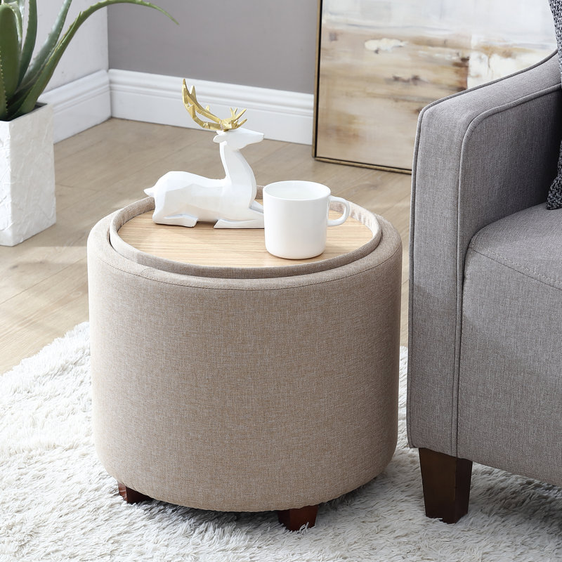 Repose-pieds Ludine, Lin beige