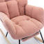 Chaise berçante en tissu avec repose-pieds Teddy-472143875