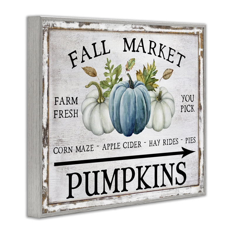 Art mural sur toile Fall Market with Arrow par Creatif Belle, Estampe numérique Farmhouse, H 24 po x l 30 po