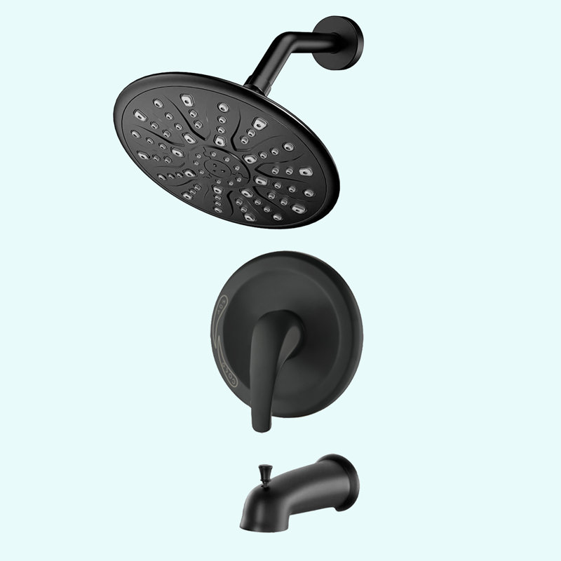 Robinet de baignoire et de douche avec valve brute, Noir