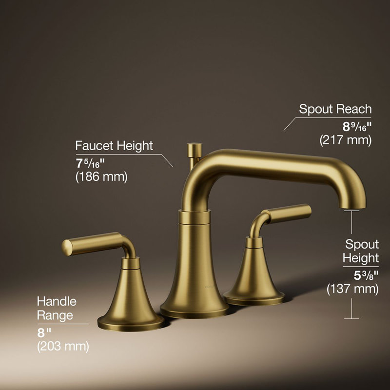 Tone Bath Faucet Trim With Diverter Spout, Brushed Gold