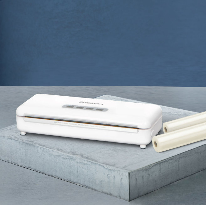 Vacuum Food Sealer with Two Biodegradable Vacuum Bag Rolls