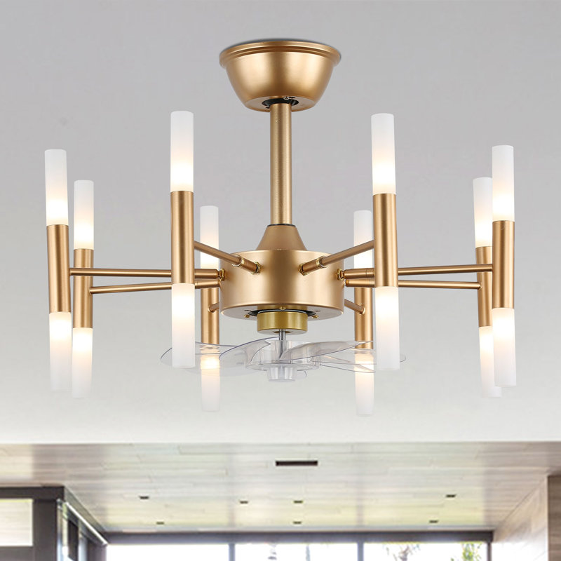 23" Ceiling Fan with Lights and Remote Control, 6-Speed Quiet DC Motor Light Fixture