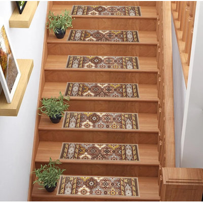 Tapis d'escalier taupe Aberdale Bakhtiari