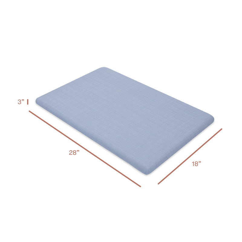 Dewdrop Blue Organic Cotton Muslin Bassinet Sheet