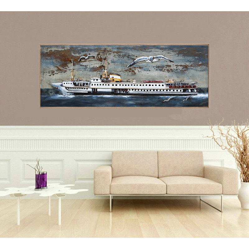 Titanic, peinture 3D, fer, modèle rétro, grande toile 24 x 48 po
