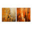 «Modern Cityscape Skycraper Golden Blocks II» - ensemble de 2 toiles d'art gratte-ciel en verre-344941624