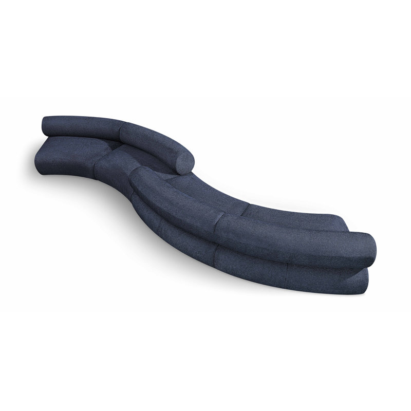 Bale 202" Upholstered Sectional, Navy Chenille Fabric