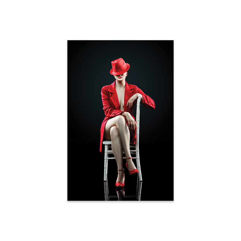 «Harod femme en rouge sur plastique / acrylique» par Johan Swanepoel, impression