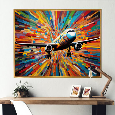 Plane Colorful Whimsical Takeoff, reproduction d'art sur toile