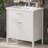 Wurster 31" Bathroom Vanity In White, Ceramic Sink, Soft-Close Function, Curved Profile Design, Rubber Wood Leg Structure, Matte Gold Accents, Safe For Families With Pets White Adjustable Shelf, Legs, Pulls,-121074548