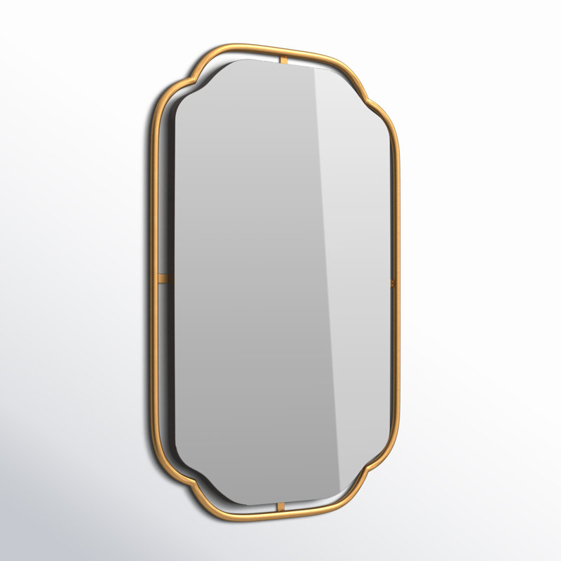 Sebastian Wall Mirorr, 34" H x 22.25" W, Brushed Gold