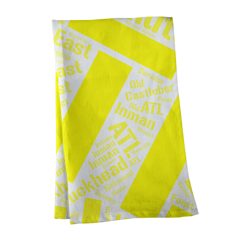 Cotton Tea Towel Kitchen Towel, Black, Atlanta