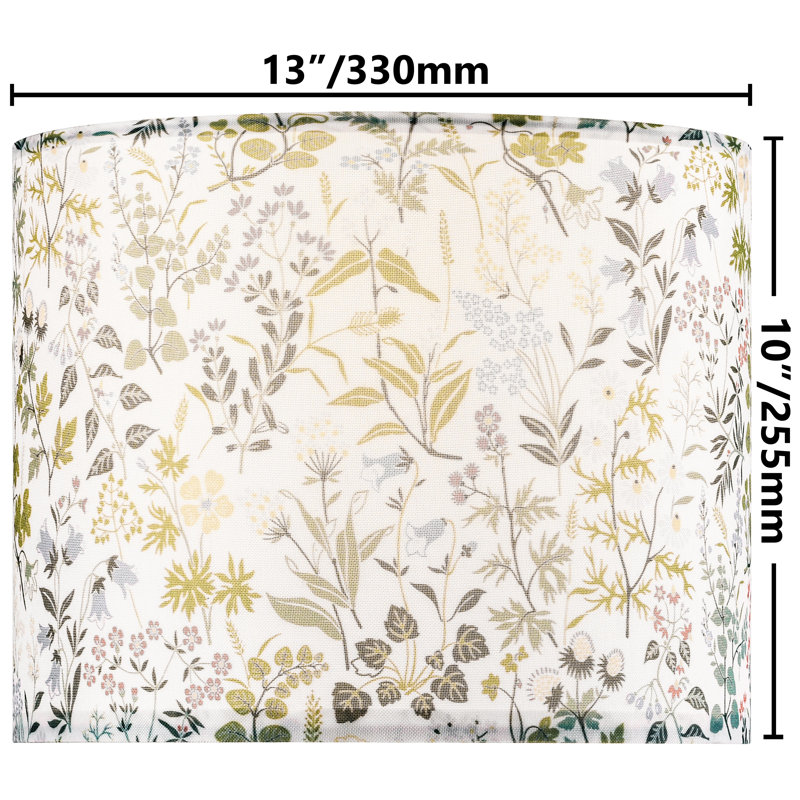 Abat-jour tambour en lin multicolore H 10 po x l 13 po (ensemble de 2)