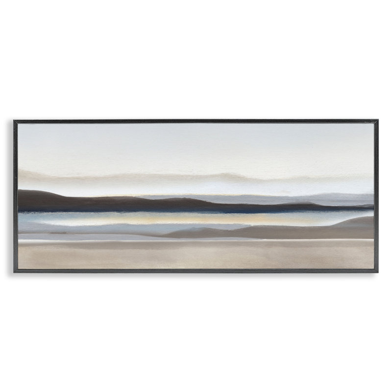 Estampe numérique Fade Neutral Desert, encadrée par Charity Henderson, H 10 po x l 24 po, Giclée encadrée noir minuit