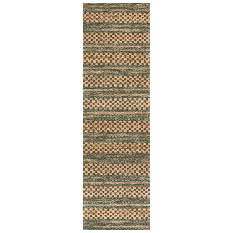 Martha Stewart 9528 Hand Tufted 40% Jute; 40% Wool; 20% Cotton Striped Rug, Runner 2'3" x 8'