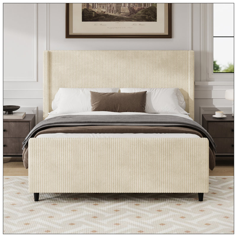 Lit pour chambre à coucher, Crème, Grand