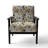 Cobalt Blue Scrollwork Swirls Victorian Pattern II - Upholstered Floral Accent Chair-1244380827