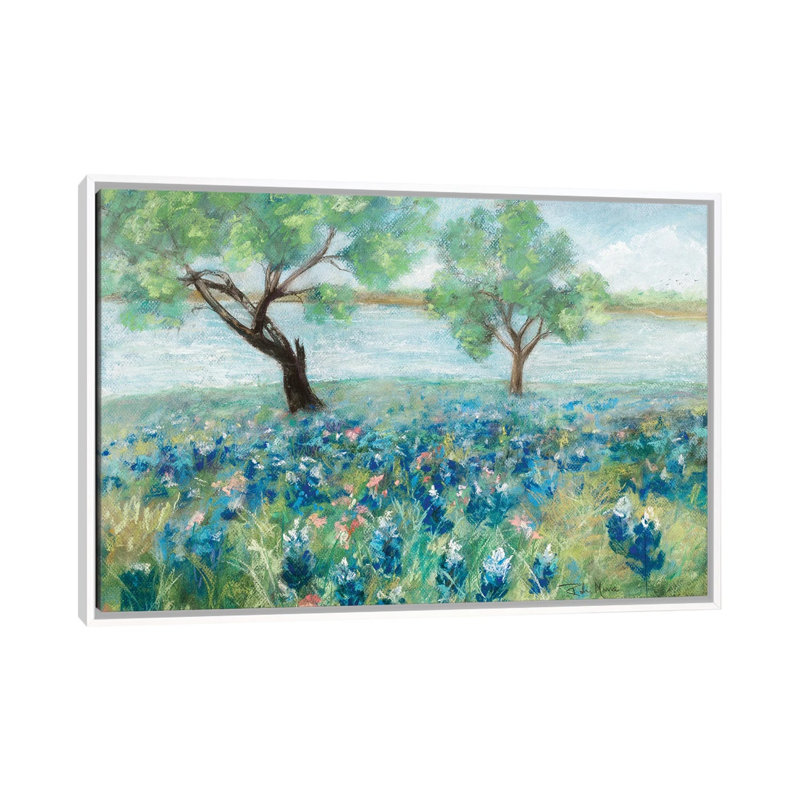 Green Fields I by Robin Maria - Painting on Canvas, 66.04 cm H x 45.72 cm W, White Floater Frame