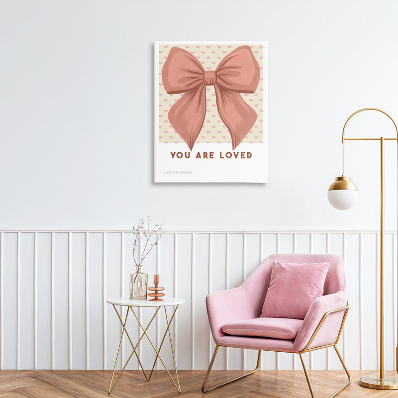 «Coral Bow You Are Love Canvas», conception de Courtney Haley, H 20 po x l 16 po