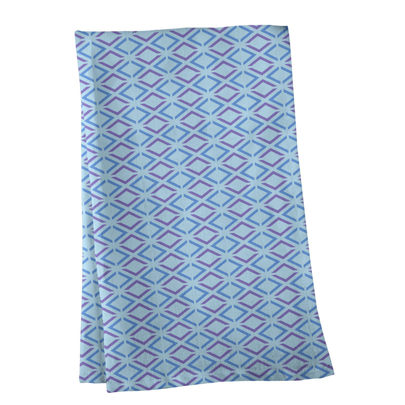 Torchon à losanges Arrow, Polyester sergé, Bleu/mauve