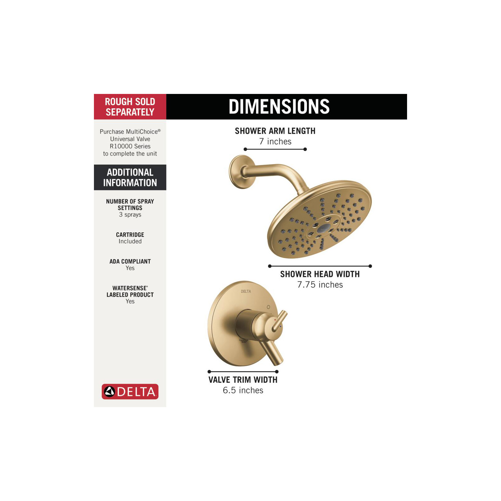 Trinsic Thermostatic Shower Faucet with TempAssure, Champagne Bronze