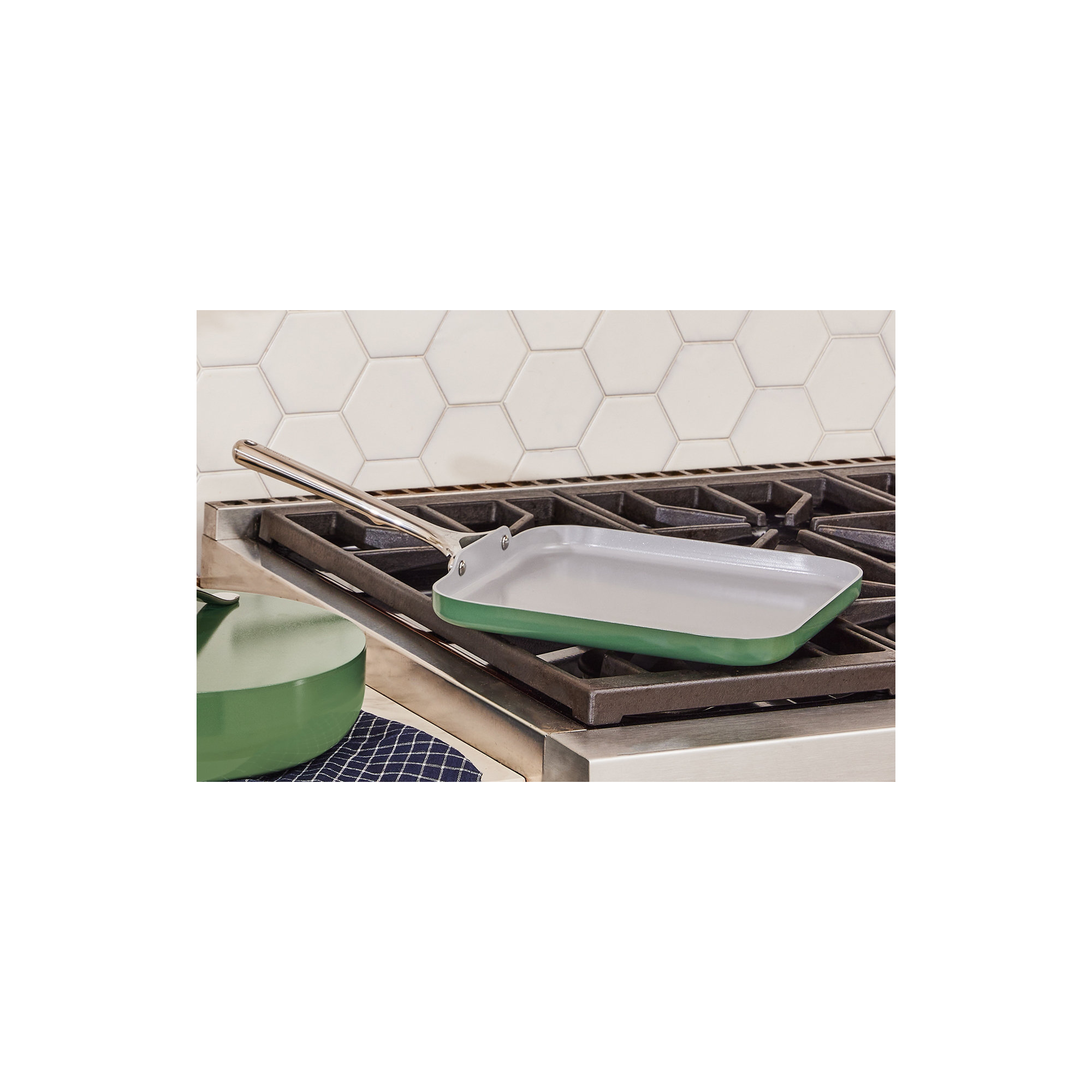 Caraway 11" Square Flat Griddle Pan, Sage