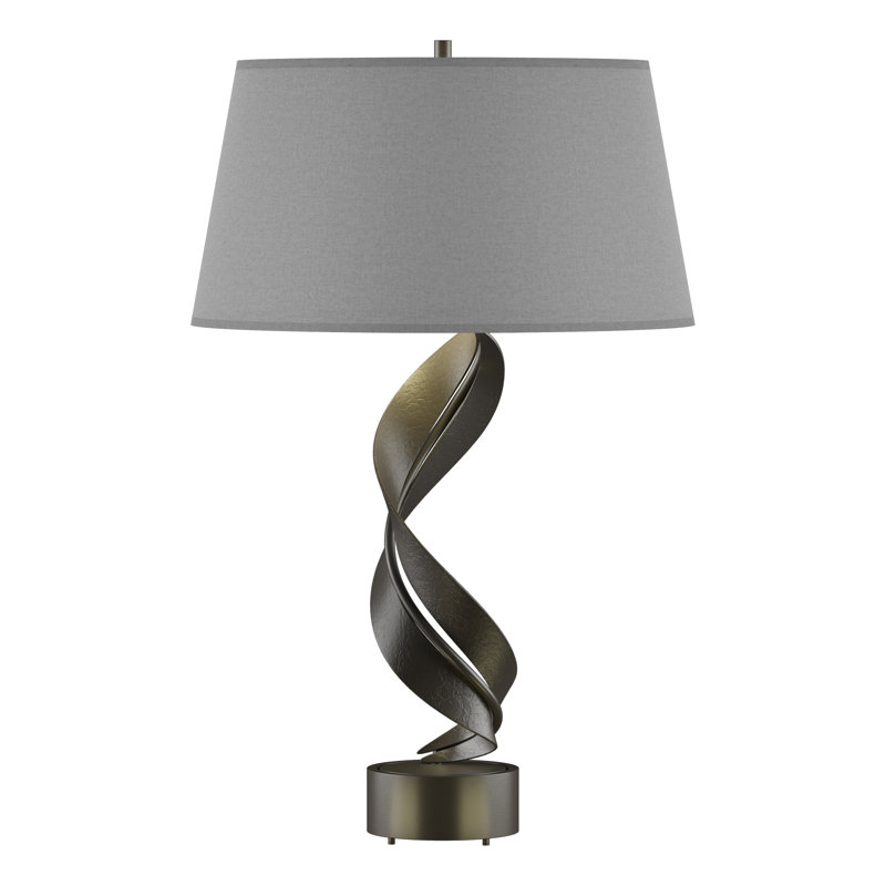 Folio 25.1" Table Lamp, Natural Anna, Dark Smoke