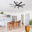 Ventilateur de plafond moderne de 66 pouces avec lumières et moteur à courant continu réversible silencieux à 6 vitesses pour l'intérieur-974252716