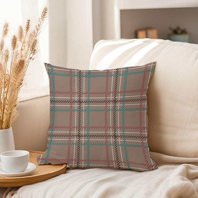 Retro Brown Plaid Pattern XI, 20"H x 20"W