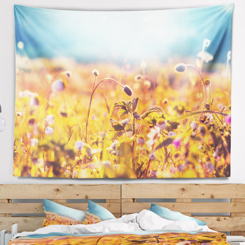 Tapisserie de fleurs d’été avec de magnifiques fleurs, H 50 po x l 60 po