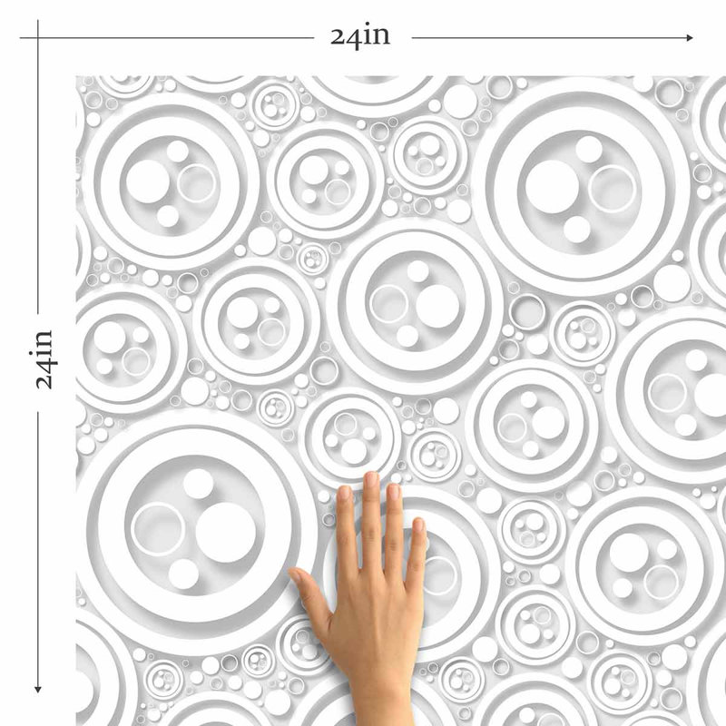Panneau de papier peint circulaire, L 126 po x l 24 po