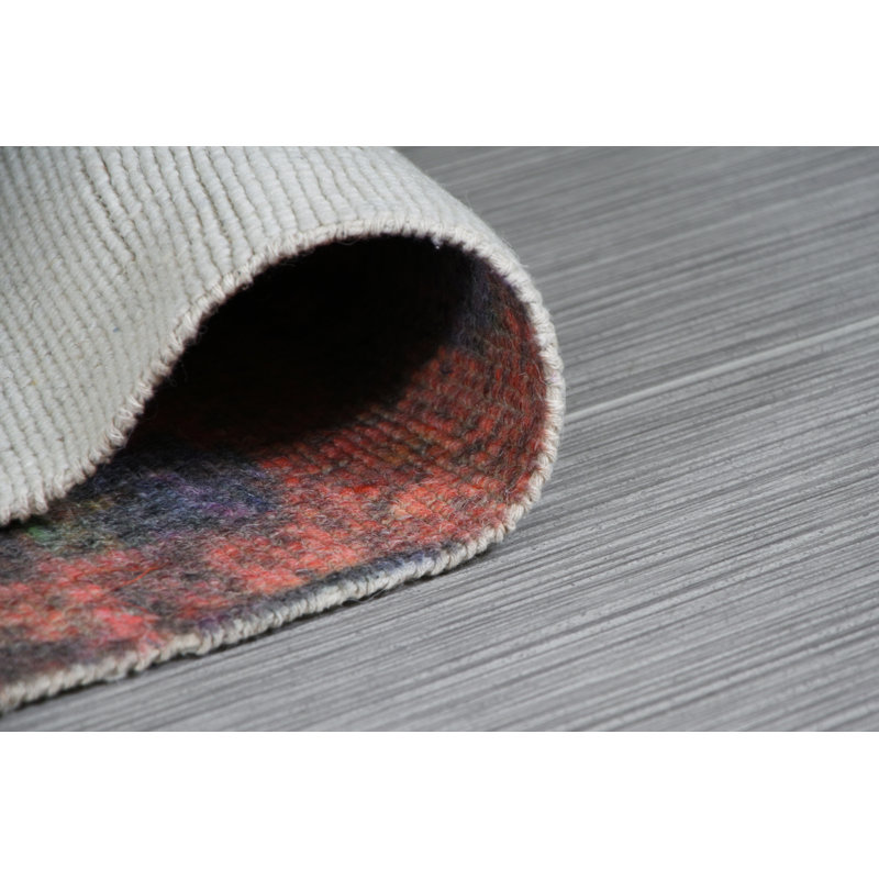 Tapis de zone rouge abstract fait main, Rectangle 4 pi x 6 pi