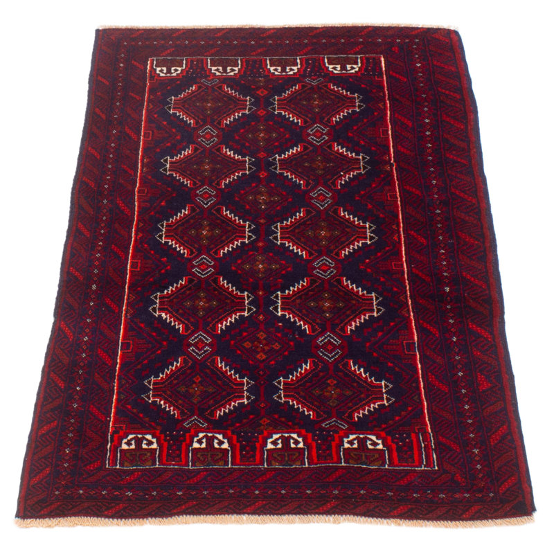 Tapis unique bleu marine / rouge 3 pi 3 po x 5 pi 11 po One-of-a-Kind
