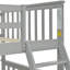 Lit simple superposé au dessus d'un lit double avec tiroirs de rangement, lit superposé en bois avec échelle et garde-corps