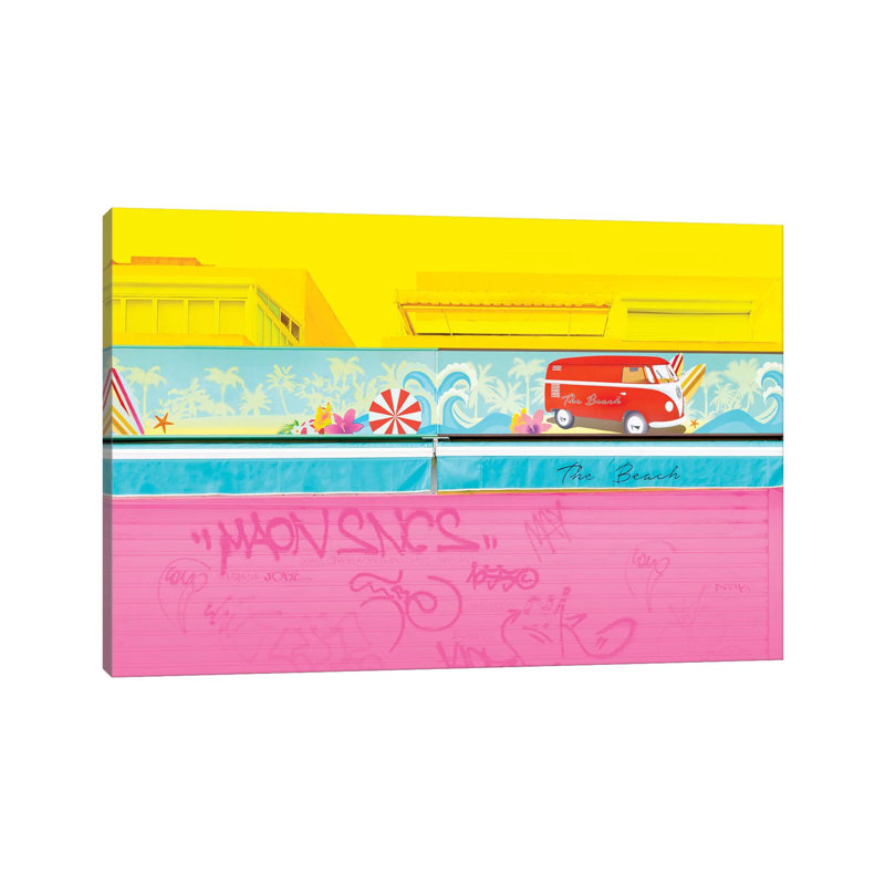 Graffiti Beach by Beli - Wrapped Canvas Print, 20.32 cm H x 30.48 cm W