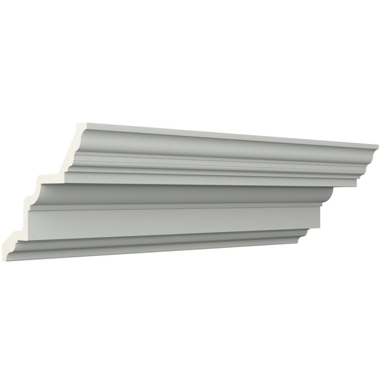 Endurathane Domingo Crown Moulding, 9 3/8"H x 9 5/8"P x 14 5/8"F x 96"L, Factory Primed