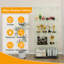 Vitrine à 4 niveaux en verre avec 5 modes DEL dynamiques, portes doubles et tablettes fixes pour un accès facile, vitrine au sol pour le bureau à domicile ou la présentation de magasin