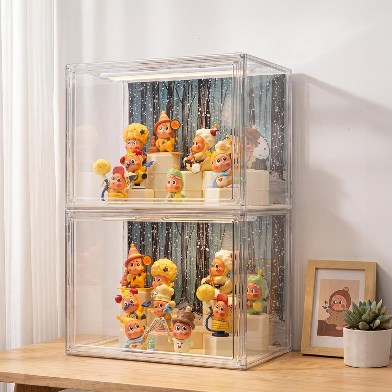Présentoirs en acrylique transparent pour objets de collection avec lumière DEL, très grand